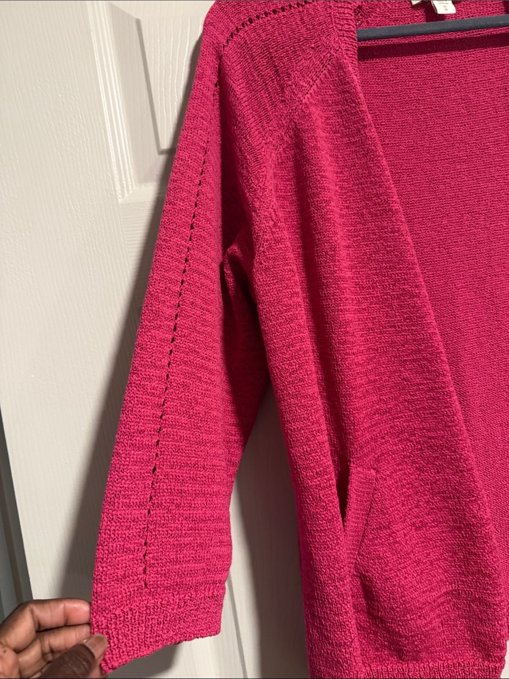 Coldwater Creek Open-Front Cardigan - Raspberry, (sold) - Picture 7 of 7